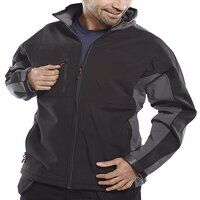 TWO TONE SOFT SHELL JACKET BLACK/GREY L