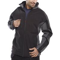 Two Tone Soft Shell Jacket Black/Grey XL