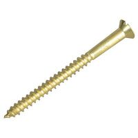 Wood Screw Slotted CSK Brass 2.1/2in x 10 Forge Pack 6