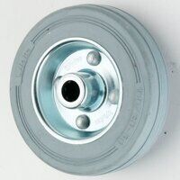 CLEARANCE 80mm Wheel Grey Rubber Tyre Steel C...