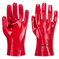 Portwest Grip 12 PVC Gauntlet 27cm (Red / XL ...
