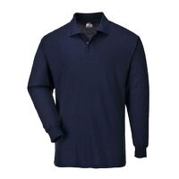 Portwest Genoa Long Sleeved Polo Shirt (Navy ...