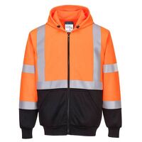 Portwest Hi-Vis Contrast Zipped Hoodie (Orang...