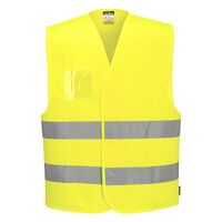 Portwest Hi-Vis Two Band Dual ID Holder Vest ...