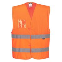 Portwest Hi-Vis Half Mesh Two Band Vest (Oran...