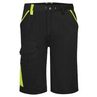 Portwest WX1 Two Tone Cotton Shorts (Black/Ye...