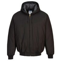 Portwest Duck Quilt Lined Hooded Jacket (Blac...