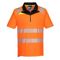 Portwest DX4 Hi-Vis Zip Short Sleeved Polo Sh...