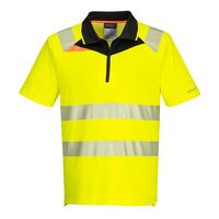 Portwest DX4 Hi-Vis Zip Short Sleeved Polo Sh...