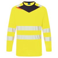Portwest DX4 Hi-Vis Long Sleeved T-Shirt (Yel...
