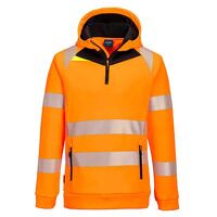 Portwest DX4 Hi-Vis 1/4 Zip Hoodie (Orange/Bl...