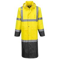 Portwest Hi-Vis Contrast Raincoat 122cm (Yell...