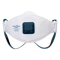 Portwest Trifold Valved Dolomite FFP2 Respirator (Pk10) (White / R)