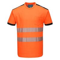 Portwest PW3 Hi-Vis Short Sleeved T-Shirt (Or...