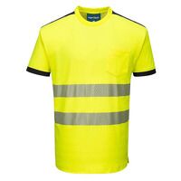 Portwest PW3 Hi-Vis Short Sleeved T-Shirt (Ye...