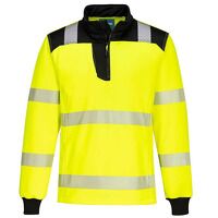 Portwest PW3 Hi-Vis 1/4 Zip Sweatshirt (Yello...