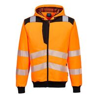 Portwest PW3 Hi-Vis Zip Hoodie  (Orange/Black...