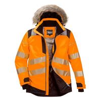 Portwest PW3 Hi-Vis Winter Parka Jacket (Oran...