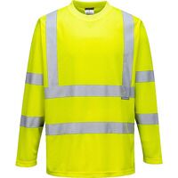 Portwest Hi-Vis Long Sleeved T-Shirt  (Yellow...