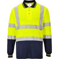 Portwest Hi-Vis Contrast Long Sleeved Polo Sh...